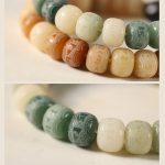 Buddha Stones Bodhi Seed Silver Sheen Obsidian Cat Head Om Mani Padme Hum Engraved Harmony Bracelet Bracelet BS 14