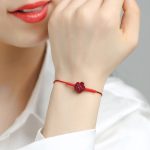 Buddha Stones Handmade Plum Blossom Four Leaf Clover PiXiu Lotus Koi Fish Cinnabar Blessing Braid Bracelet Bracelet BS 4