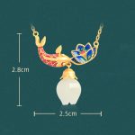 Buddha Stones 925 Sterling Silver White Jade Koi Fish Lotus Protection Necklace Pendant Necklaces & Pendants BS 9