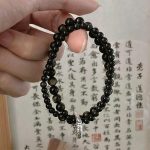 Buddha Stones 999 Sterling Silver Black Obsidian Fulfillment Strength Double Layer Bracelet Bracelet BS 8