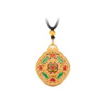 Buddha Stones Flower Love Heart Copper Wealth Necklace Pendant Necklaces & Pendants BS 6