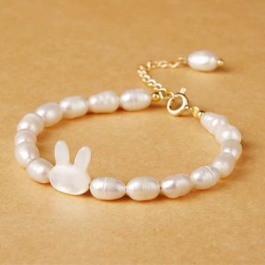 Buddha Stones Natural Pearl Cute Rabbit Sincerity Bracelet Bracelet BS Pearl(Healing♥Wisdom)