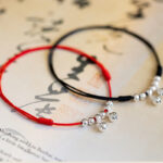 Buddha Stones 925 Sterling Silver Red String Braid Bell Charm Anklet Anklet BS 18
