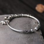 Buddha Stones 925 Sterling Silver Elephant Strength Bracelet Bangle Bracelet Bangle BS 4