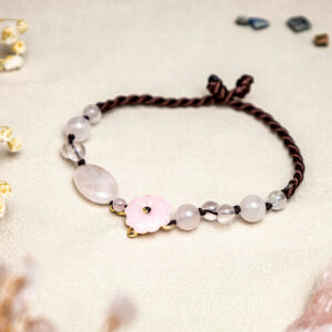 Buddha Stones The Flower of Love Pink Crystal Soothing Anklet Anklet BS Pink Crystal (Soothing ♥ Warmth)