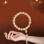 Buddha Stones Tibetan Incense Ash Liuli Glass Bead Lucky Fortune Fu Character Charm Bracelet Bracelet BS 9