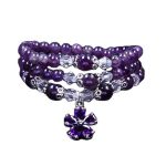 Buddha Stones Tibetan Amethyst Blessing Bracelet Mala Bracelet BS 5