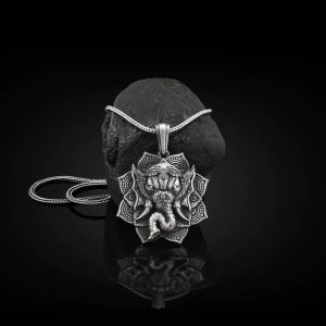 Buddha Stones Pure Tin Ganesh Ganpati Elephant Protection Amulet Necklace Pendant Necklaces & Pendants BS Ganesh Pendant&Keel Chain