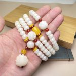 Buddha Stones Lotus Bodhi Seed Mala 108 Beads Protection Bracelet Bracelet BS 2
