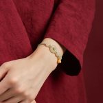Buddha Stones Round Peace Buckle Jade Lotus Happiness Abundance Wealth String Bracelet Bracelet BS 12