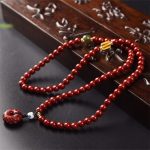 Buddha Stones Tibetan Cinnabar Peace Buckle Triple Wrap Blessing Bracelet Mala Mala Bracelet BS 1
