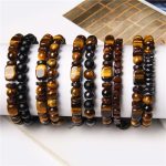 Buddha Stones Tiger Eye Frosted Stone Hematite Courage Bracelet Bracelet BS 11
