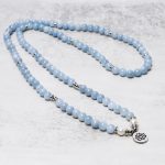 Buddha Stones 108 Mala Beads Aquamarine Healing Bracelet Mala Bracelet BS 1