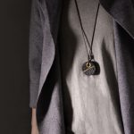 Buddha Stones Handcrafted Round Ebony Wood Copper Peace Necklace Pendant Necklaces & Pendants BS 3