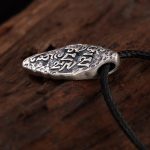 Buddha Stones Tibetan 925 Sterling Silver Om Mani Padme Hum Dorje Vajra Engraved Strength Necklace Pendant Necklaces & Pendants BS 5