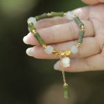 Buddha Stones Green Bamboo Jade Lily of the Valley Wealth Bracelet Bracelet BS 9