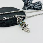 Buddha Stones Tibet Vajra Dorje Pattern Copper Luck Wealth Metal Necklace Pendant Necklaces & Pendants BS 2