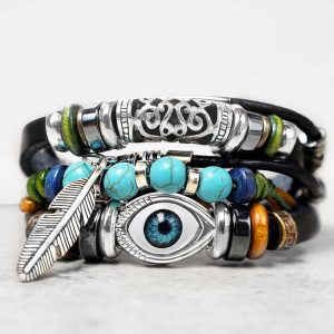 Buddha Stones Tibetan Turquoise Evil Eye Purification Bracelet Bracelet BS Turquoise