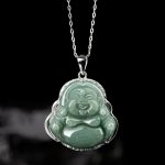 Buddha Stones 925 Sterling Silver Laughing Buddha Jade Abundance Necklace Chain Pendant Necklaces & Pendants BS 1