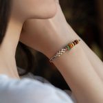 Buddha Stones Handmade Dunhuang Color Peach Blossom Pattern Braid String Bracelet Bracelet BS 11