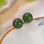 Buddha Stones 925 Sterling Silver Round Cyan Jade Healing Calm Stud Earrings Earrings BS 6