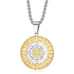 Buddha Stones Chinese Zodiac Nine Palaces Eight Diagrams Bagua Amulet Harmony Necklace Rotatable Pendant Necklaces & Pendants BS Chinese Zodiac