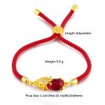 Buddhastoneshop Wealth Attractor Red Agate Pixiu Red String Bracelet