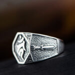 Buddha Stones 925 Sterling Silver Sanskrit Design Carved Protection Adjustable Ring Ring BS 8