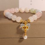 Buddha Stones Natural Morganite Confidence Butterfly Charm Bracelet Bracelet BS Morganite(Wrist Circumference 14-16cm)