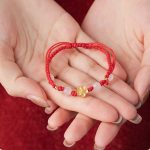 Buddha Stones Handmade 925 Sterling Silver Peach Blossom Cherry Sakura Chalcedony Bead Luck Red Rope Bracelet Bracelet BS 9