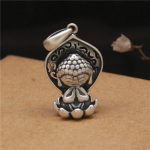 Buddha Stones 999 Sterling Silver Meditation Buddha Lotus Serenity Necklace Pendant Necklaces & Pendants BS 3