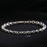 Buddha Stones 925 Sterling Silver Om Mani Padme Hum Carved Design Creativity Metal Bracelet Bracelet BS 15