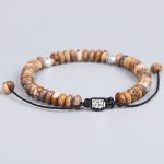 Buddha Stones Picture Jasper Positive Beads String Bracelet Bracelet BS 8