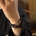 Buddha Stones Tibet Ebony Wood Dzi Bead Copper Balance Double Wrap Bracelet Bracelet BS 14