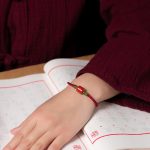 Buddha Stones Tibetan Cinnabar Om Mani Padme Hum Engraved Blessing Braided Rope Bracelet Bracelet BS 10