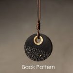 Buddha Stones Handcrafted Round Ebony Wood Copper Peace Necklace Pendant Necklaces & Pendants BS 1