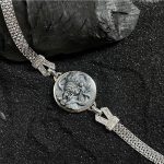 Buddha Stones Tibetan 925 Sterling Silver Zakiram Goddess of Wealth Blessing Protection Bracelet Bracelet BS 925 Sterling Silver-Silver(Wrist Circumference 15-19cm)