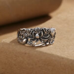 Buddha Stones Lotus Symbol Koi Fish Enlightenment Ring Ring BS 2