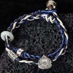 Buddha Stones 925 Sterling Silver Om Mani Padme Hum Swastika Handmade Protection Bracelet Bracelet BS 1
