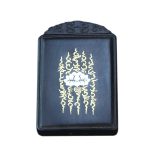 Buddha Stones 999 Sterling Silver Ebony Wood Lotus Inlaid Calm Necklace Pendant Necklaces & Pendants BS 5