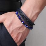 Buddha Stones Evil Eye Tiger Eye Protection Beaded Multilayered Braided Bracelet Bracelet BS 3