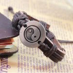 Buddha Stones Retro Yin Yang Leather Harmony String Bracelet Bracelet BS 5