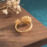 Buddha Stones Lotus Pattern Jade Abundance Adjustable Ring Rings BS 4