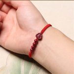 Buddhastoneshop Laughing Buddha Avalokitesvara Cinnabar Blessing String Bracelet