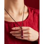 Buddha Stones Chinese Zodiac Natal Buddha Cinnabar Amulet Protection String Necklace Pendant Necklaces & Pendants BS 8