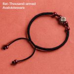 Buddha Stones 925 Sterling Silver Chinese Zodiac Natal Buddha Cinnabar Calm Bracelet Bracelet BS Rat-Thousand-armed Avalokitesvara Black(Wrist Circumference 14-18cm)