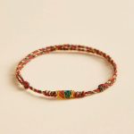 Buddha Stones Handcrafted Koi Fish Wealth Prosperity Braided Rope Bracelet Bracelet BS Red Colorful(Wrist Circumference 14-15.5cm) Simple Version