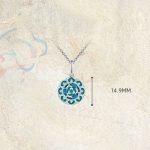Buddha Stones 925 Sterling Silver Round Turquoise Three Rabbits Balance Necklace Pendant Necklaces & Pendants BS 7