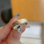 Buddha Stone 999 Sterling Silver Gold-Painted Joyful Flower Pattern Peaceful Heart Sutra Ring Ring BS 12