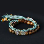 Buddha Stones 925 Sterling Silver Green Sandalwood Bodhi Seed Handmade Positive Bracelet Bracelet BS 19cm fit for Wrist Circumference 17cm